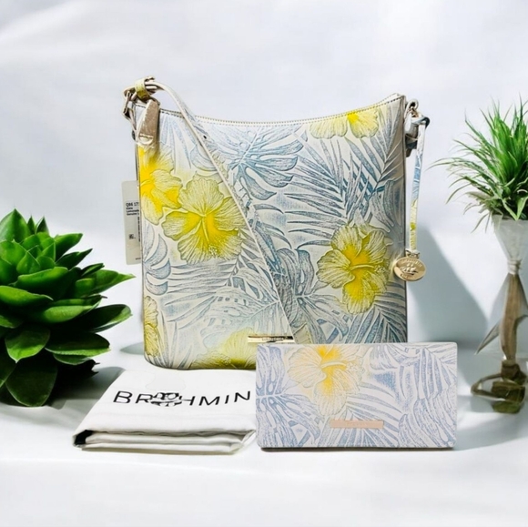Brahmin Handbags - 🤍🔹️Brahmin🔹️Katie LEMOMADE NOSTALGIA  Leather FLORAL PRINT Crossbody + Wallet